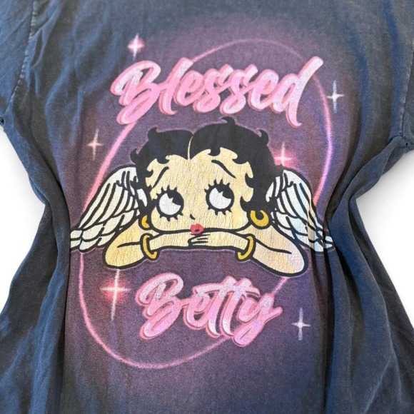 Blessed Betty Boop Tee Y2K Goth Angelcore Graphic Alt 2000s Grunge - Picture 2 of 7
